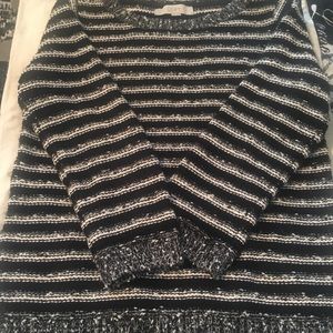 LOFT Textured Striped Sweater